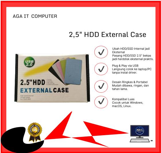 2,5" HDD External Case USB 2.0 Konektor Harddisk Laptop