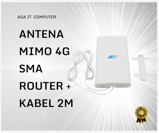 Antena MIMO 4G LTE SMA untuk Router / Modem + Kabel 2 Meter – Antena Penguat Sinyal Internet