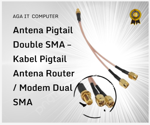 Antena Pigtail Double SMA – Kabel Pigtail Antena Router / Modem Dual SMA