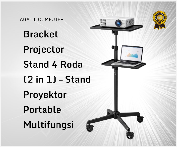 Bracket Projector Stand 4 Roda (2 in 1) – Stand Proyektor Portable Multifungsi