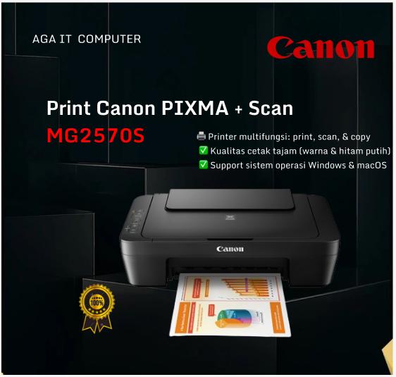 Canon Printer Multifungsi PIXMA MG2570S dengan Scan Kualiti Cetak Tajam Warna & Hitam Putih Support Windows & macOS