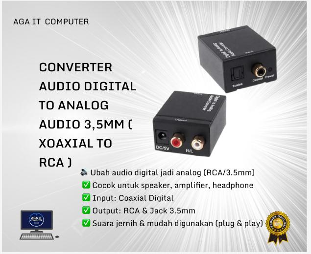 CONVERTER AUDIO DIGITAL TO ANALOG AUDIO 3,5MM ( XOAXIAL TO RCA ) Speaker