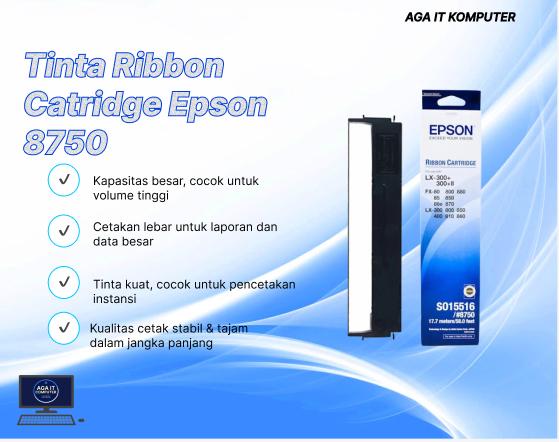 Epson Tinta Ribbon Catridge LX-310 LQ-310 8750 S015290/S015633 Cetak Tajam Awet untuk Printer Epson  8750