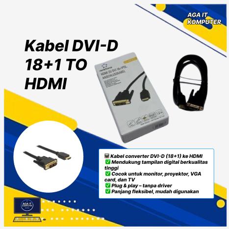 Kabel DVI-D 18+1 to HDMI – Converter Digital Display Cable