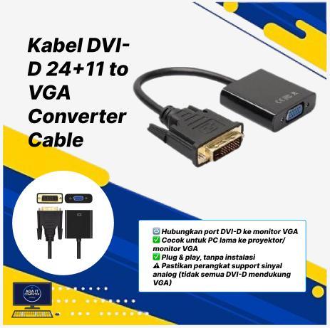 Kabel DVI-D 24+11 to VGA Converter Cable Komputer