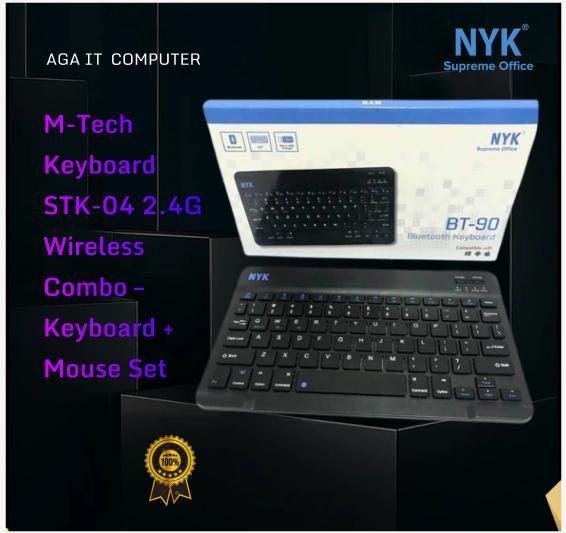 Keyboard Bluetooth NYK BT-90 – Multi-Device Wireless, Rechargeable Baterai Computer