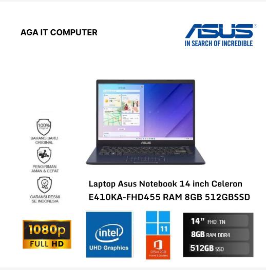 Laptop Asus Notebook 14 inch Celeron E410KA-FHD455 RAM 8GB 512GBSSD