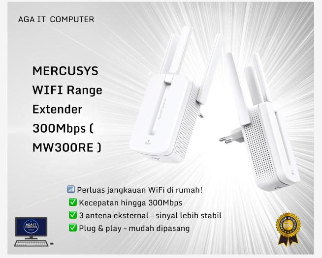 MERCUSYS WIFI Range Extender 300Mbps ( MW300RE ) Alat Kabel