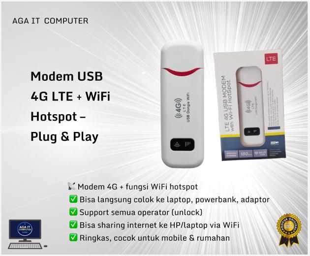 Modem USB 4G LTE + WiFi Hotspot – Plug & Play Adaptor