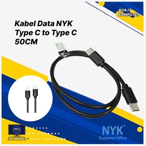 NYK Kabel Data NYK Type C to Type C 50CM Cable Panjang