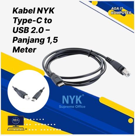 NYK Kabel Type-C ke USB 2.0 Panjang 1,5 Meter Cable