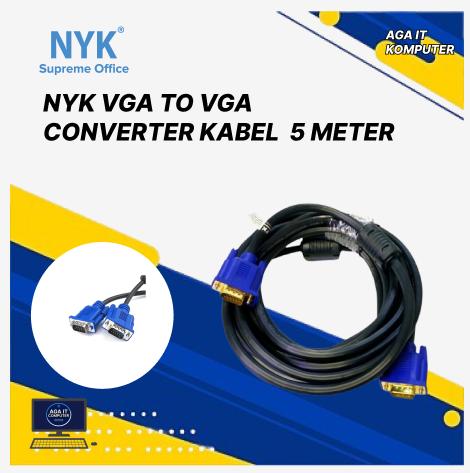 NYK VGA ke VGA Converter Kabel 5 Meter untuk Perangkat Komputer Anda