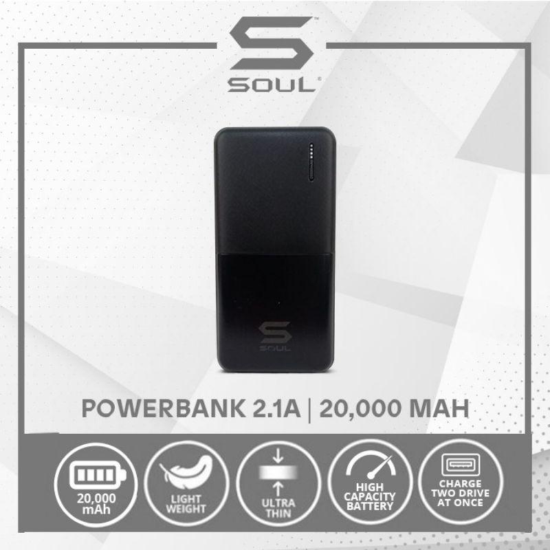 Power bank SOUL 20.000mAh Fast Charge ultra thin Baterai Charger