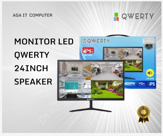 QWERTY Monitor LED 24 Inch dengan Speaker Berkualitas Tinggi untuk Keperluan Komputer Anda