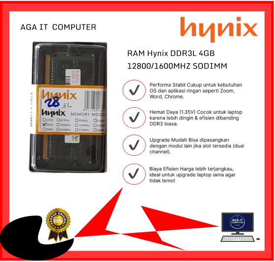 RAM Hynix DDR3L 4GB 12800/1600MHZ SODIMM Laptop