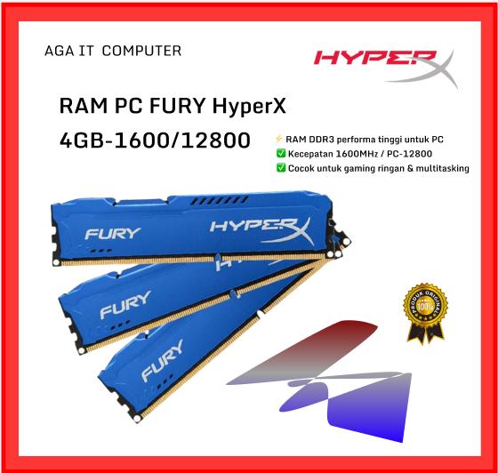 RAM HyperX Fury 4GB DDR3 1600MHz PC-12800
