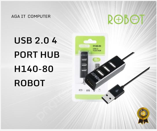 Robot USB 2.0 4 Port Hub H140-80 AGA IT Computer Hub USB 2.0 dengan 4 Port untuk Koneksi Mudah dan Cepat