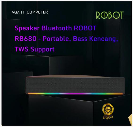 Speaker Bluetooth ROBOT RB680 – Portable, Bass Kencang, TWS Support Wireless