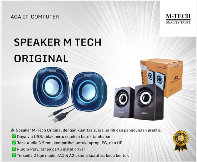 Speaker M-Tech Original – USB Power, Jack 3.5mm, Suara Jernih A1 Colokan Pc