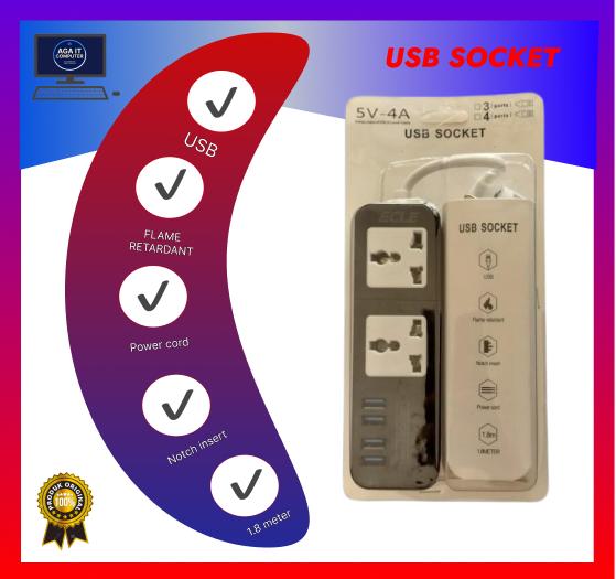 Stop kontak ecle Stop kontak 2 power 4 smart usb port Socket