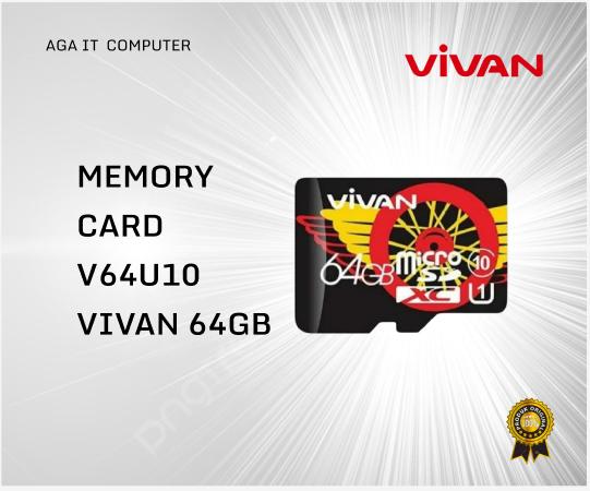 VIVAN Kartu Memori V64U10 64GB - Kapasitas Besar untuk Foto Video dan Dokumen - Kompatibel dengan Berbagai Perangkat - Teknologi Modern