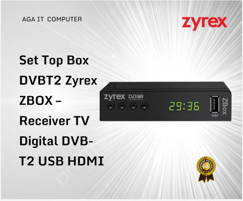 Zyrex Set Top Box DVBT2 ZBOX Receiver TV Digital DVB-T2 USB HDMI Port Praktis Kualitas Tinggi untuk Pengalaman Menonton Optimal Televisi